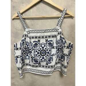 Lane Bryant Floral Tank Top Women's Size 14/16 Boho-Chic Smocked Bella Coquette